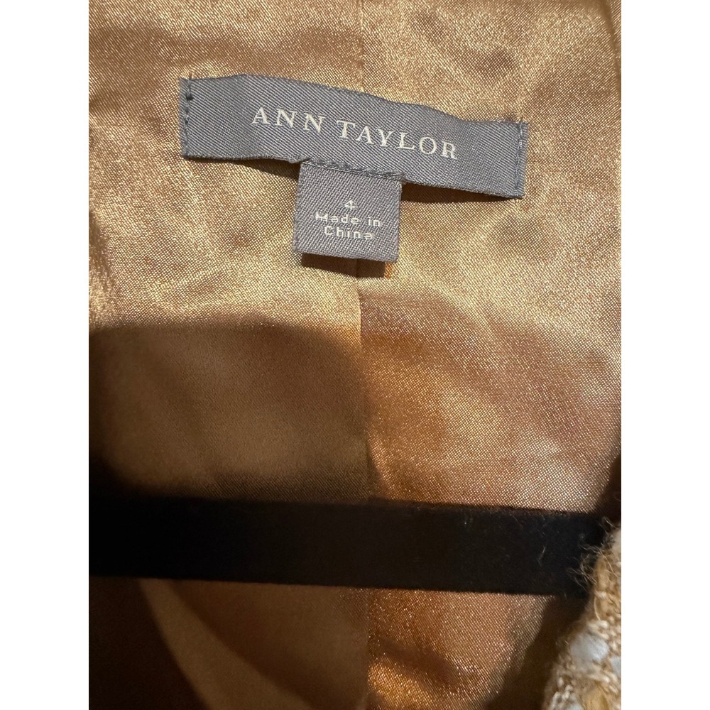 Ann Taylor Old Money Wool Tweed Blazer Womens 4 Light Academia Preppy Officecore - Picture 4 of 7